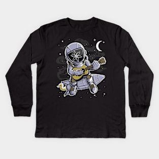 Astronaut Guitar Cosmos ATOM Coin To The Moon Crypto Token Cryptocurrency Blockchain Wallet Birthday Gift For Men Women Kids Kids Long Sleeve T-Shirt